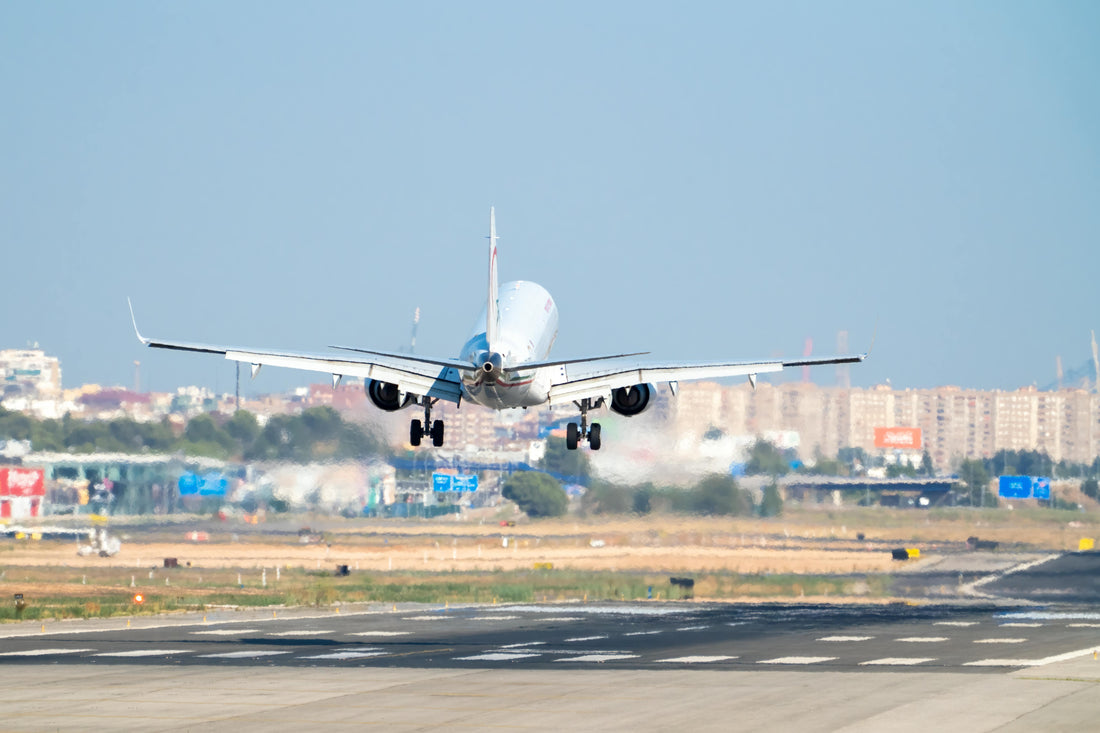 passenger airplane lifting off